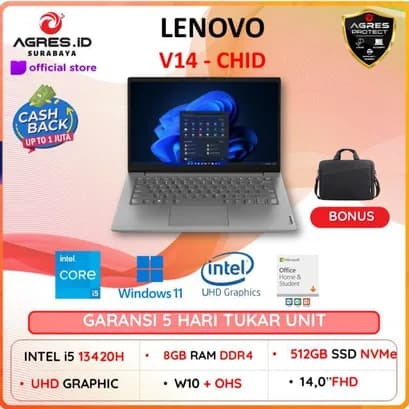 LENOVO V14 G4 I5 13420H 16GB 512GB W11+OHS 14.0FHD IPS 2Y GRY -LKID/16