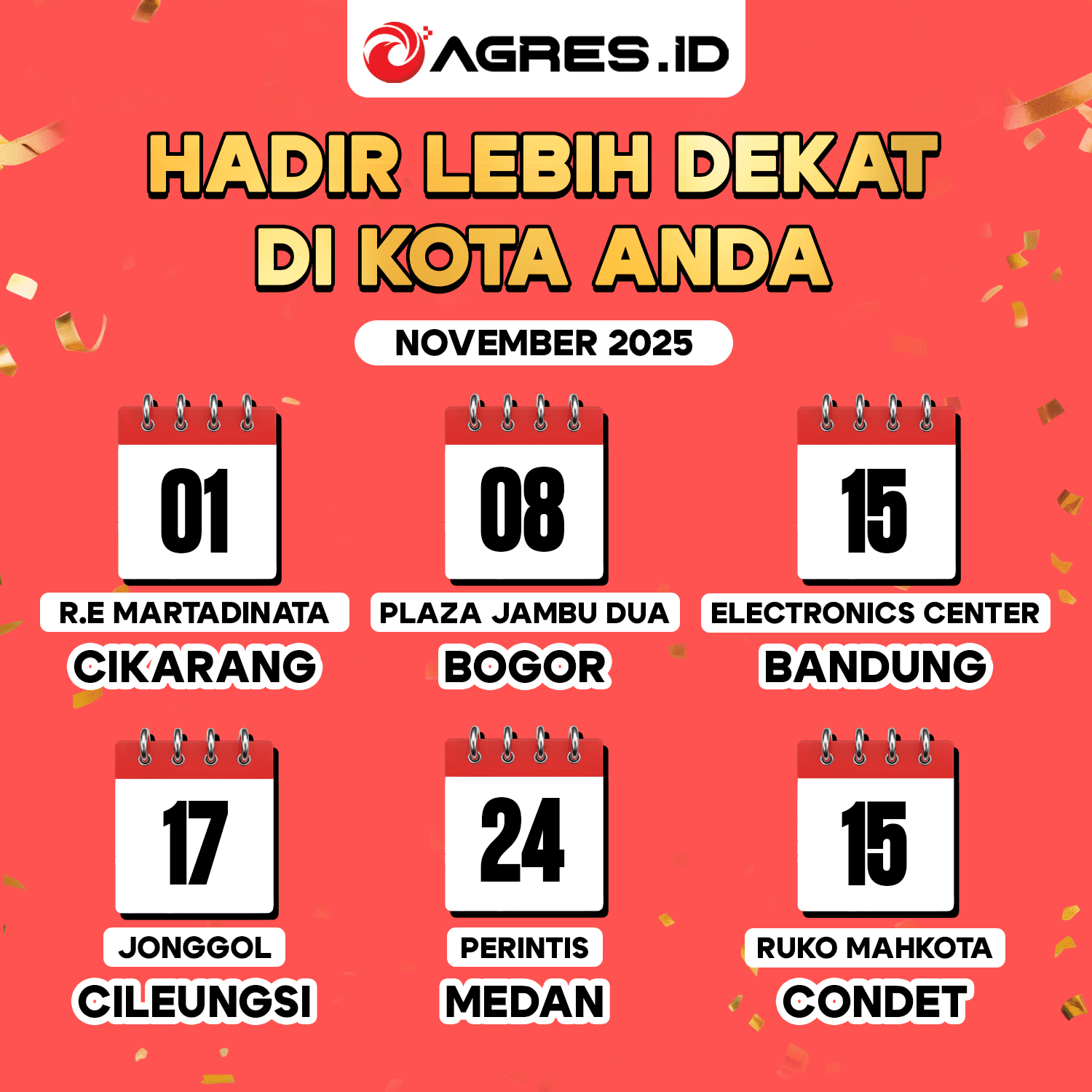 AgresID - Hadir lebih dekat di kota Anda, Cikarang, Bogor, Bandung, Cileungsi, Medan, Condet KV 2 - Revision