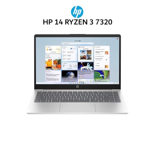 HP 14 RYZEN 3 7320 8GB 512GB W11+OHS+M365B 14.0FHD IPS BLIT COPILOT GLD -EM0321AU