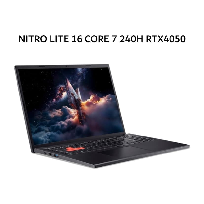 ACER NITRO LITE 16 CORE I7 240H RTX4050 6GB/ 16GB 512GB W11+OHS+M365B ...