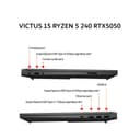 HP VICTUS 15 RYZEN 5 240 RTX5050 8GB/ 16GB 512GB W11+OHS+M365B 15.6FHD 144HZ 2Y+2ADP SLV -FB3150AX - Image 2