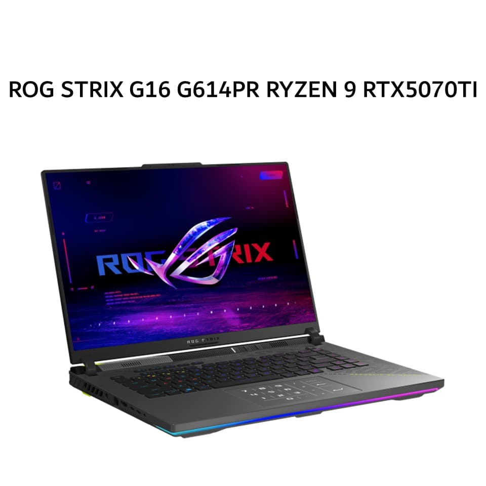 ASUS ROG STRIX G16 G614PR RYZEN 9 8940HX RTX5070TI 12GB/ 16GB 1TB W11+OHS+M365B 16.0FHD+ 165HZ GRY -R9NT7C6G-HM