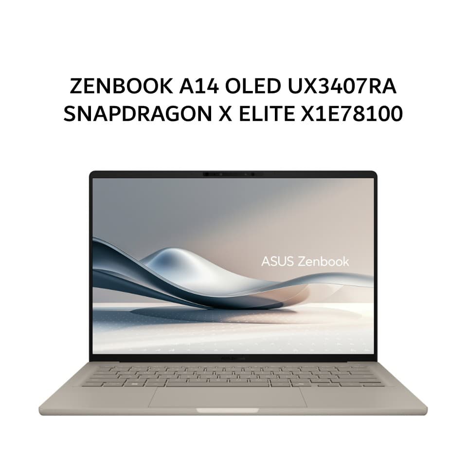 ASUS ZENBOOK A14 OLED UX3407RA SNAPDRAGON X ELITE X1E78100 32GB 512GB W11+OHS+O356 14.0WUXGA BEIGE -OLEDH351M