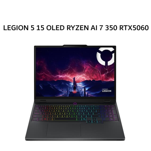 LENOVO LEGION 5 15 OLED RYZEN AI 7 350 RTX5060 8GB/ 16GB 512GB W11+OHS+M365B 15.1WQXGA 165HZ 24ZRGB 3Y+3ADP BLK -23ID