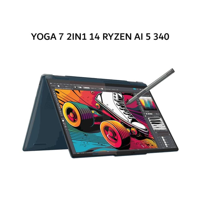 LENOVO YOGA 7 2IN1 14 RYZEN AI 5 340 16GB 512GB W11+OHS 14.0WUXGA OLED PEN 3Y PREM+3ADP TEAL -3DID