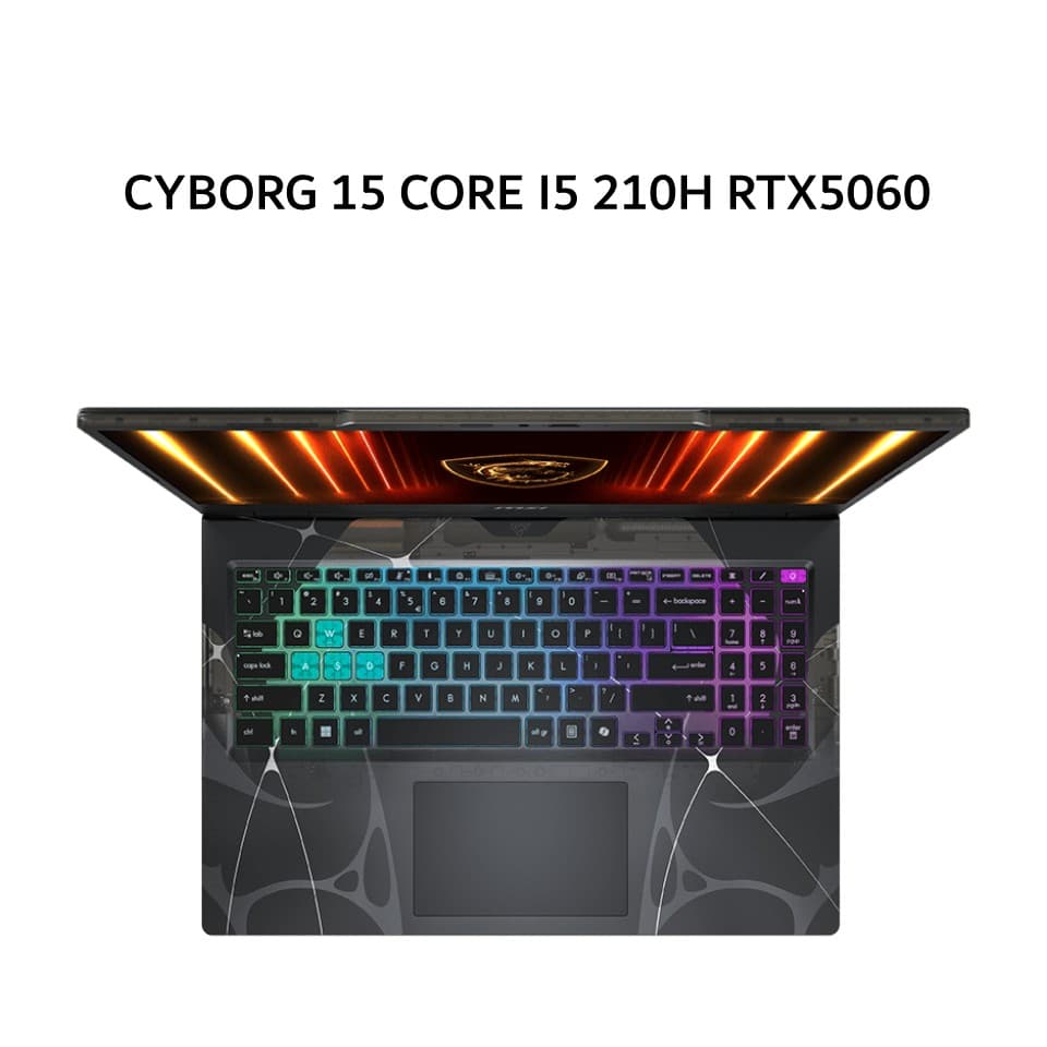 MSI CYBORG 15 CORE I5 210H RTX5060 8GB/ 16GB 512GB W11+OHS 15.6FHD 144HZ 4ZRGB 2Y+ADP BLK -B2RWFKG.051