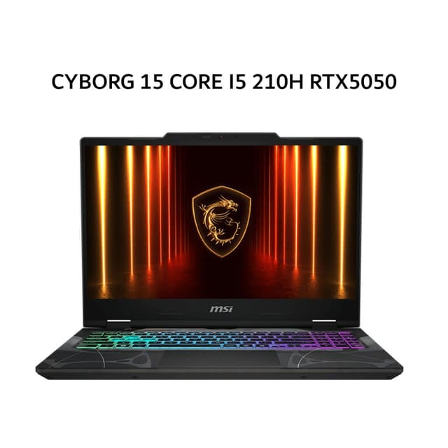 MSI CYBORG 15 CORE I5 210H RTX5050 8GB/ 16GB 512GB W11+OHS 15.6FHD 144HZ 4ZRGB 2Y+ADP BLK -B2RWEKG.053