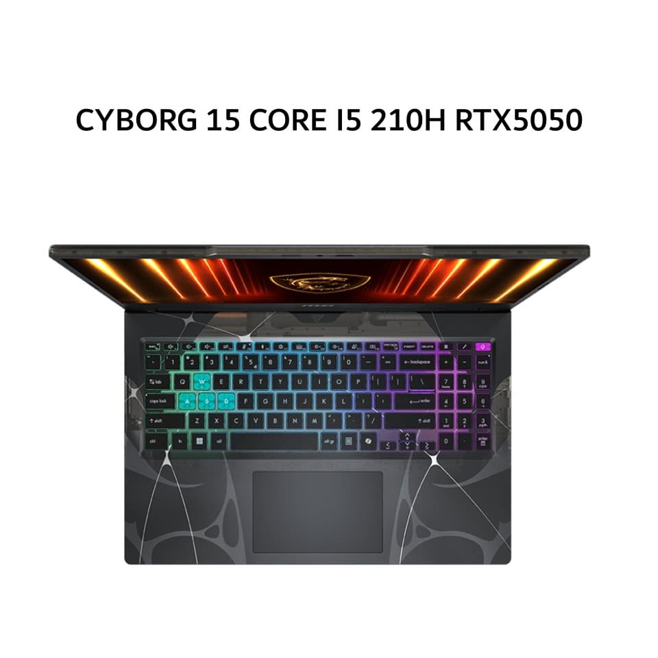 MSI CYBORG 15 CORE I5 210H RTX5050 8GB/ 16GB 512GB W11+OHS 15.6FHD 144HZ 4ZRGB 2Y+ADP BLK -B2RWEKG.053