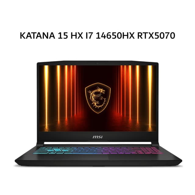 MSI KATANA 15 HX I7 14650HX RTX5070 8GB/ 16GB 512GB W11+OHS 15.6QHD 165HZ 100DCIP3 4ZRGB 2Y+ADP BLK -B14WGK.201