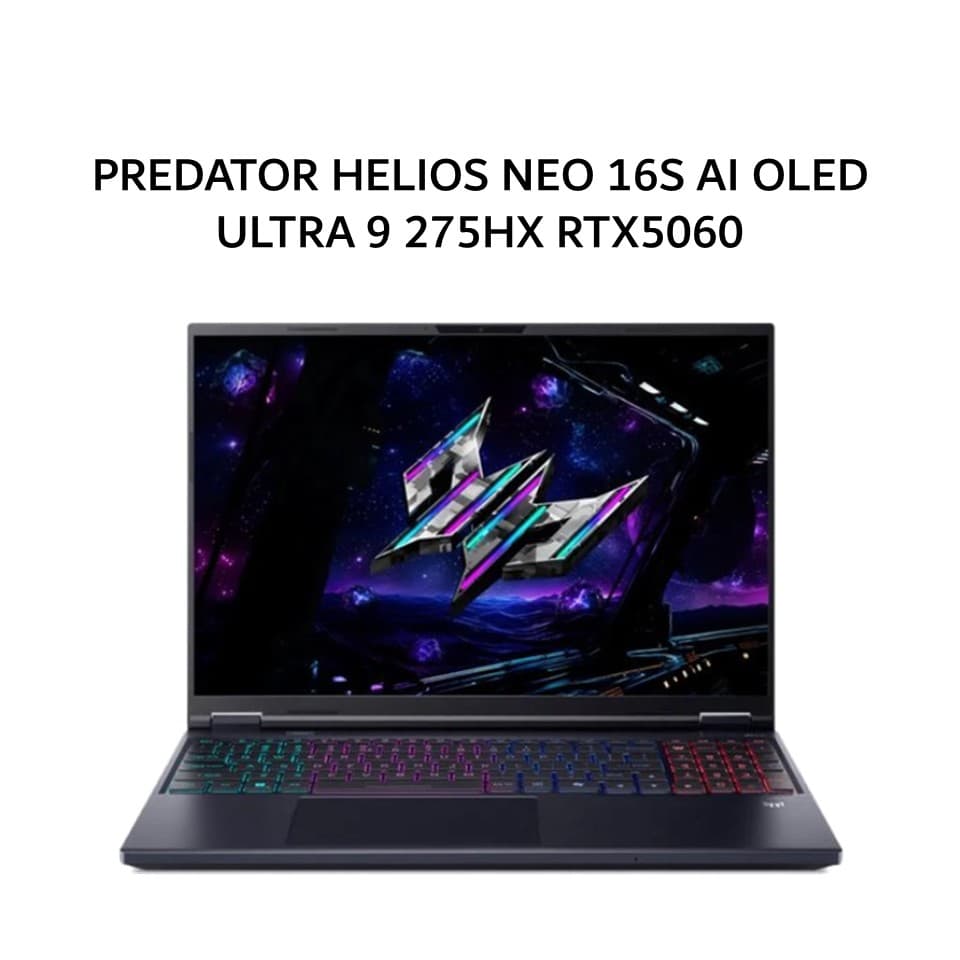 ACER PREDATOR HELIOS NEO 16S AI OLED ULTRA 9 275HX RTX5060 8GB/ 16GB 1TB W11+OHS 16.0WQXGA 240HZ 3Y+ADP -71.90GL