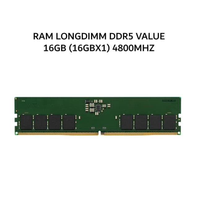 KINGSTON RAM LONGDIMM DDR5 VALUE 16GB (16GBX1) 4800MHZ CL40 - KVR48U40BS8-16