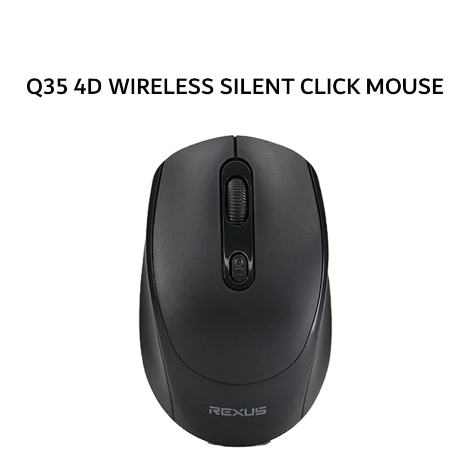 REXUS Q35 4D WIRELESS SILENT CLICK OFFICE MOUSE - BLACK