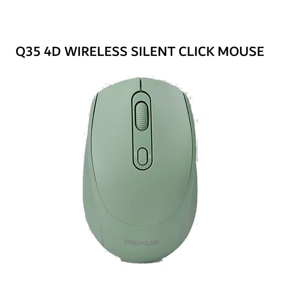 REXUS Q35 4D WIRELESS SILENT CLICK OFFICE MOUSE - GREEN