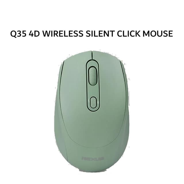 REXUS Q35 4D WIRELESS SILENT CLICK OFFICE MOUSE - GREEN