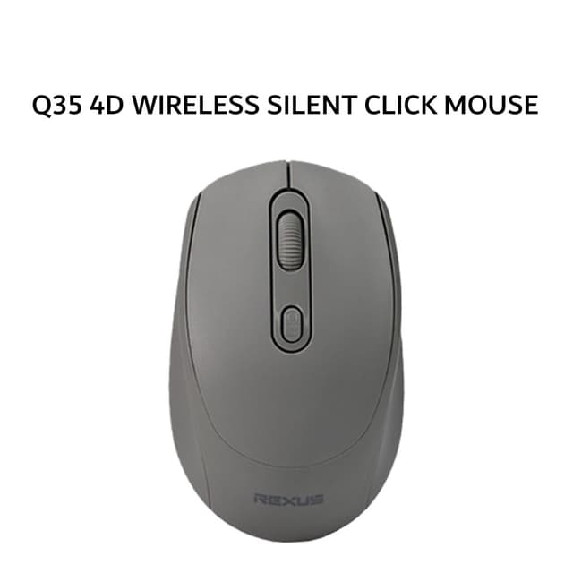 REXUS Q35 4D WIRELESS SILENT CLICK OFFICE MOUSE - GREY