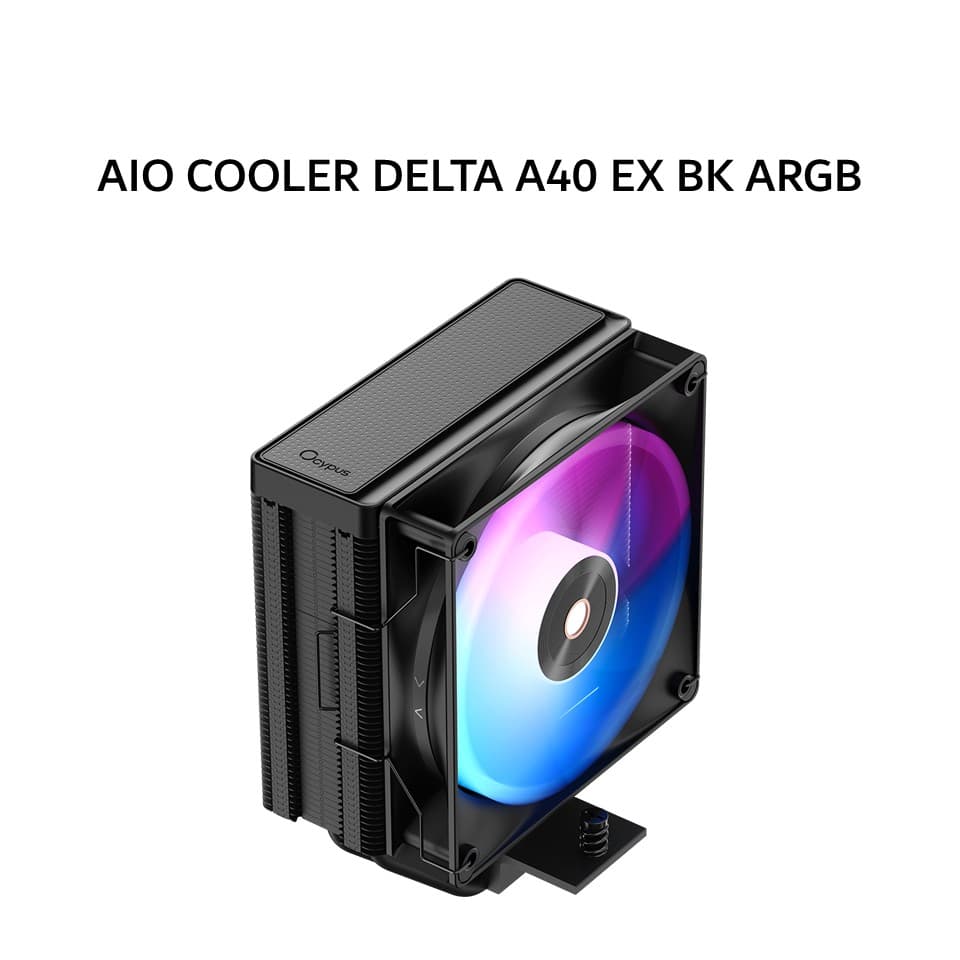 OCYPUS CPU AIO COOLER DELTA A40 EX BK ARGB (1X 120MM ARGB FANS) BLACK 3X