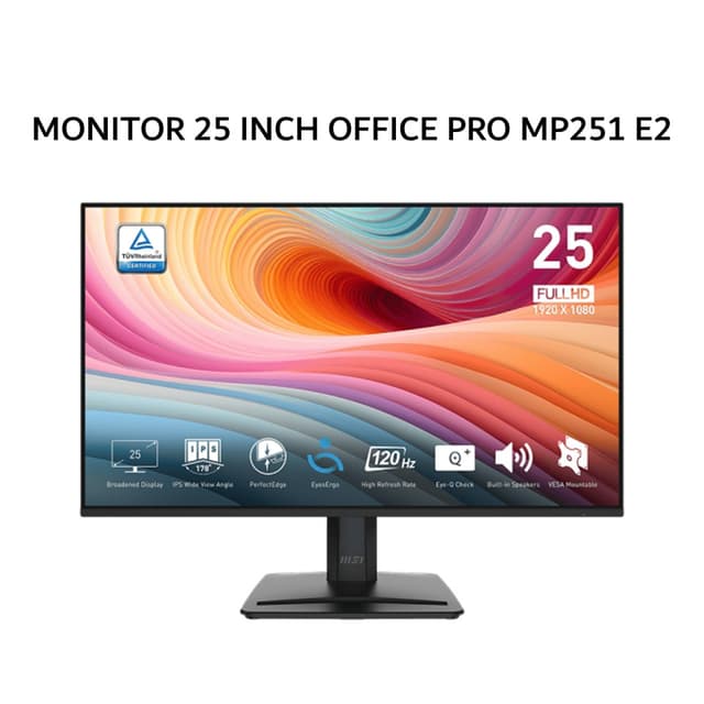 MSI MONITOR 25 INCH OFFICE PRO MP251 E2 IPS FHD 1080P 1MS 120HZ SPEAKER 3Y