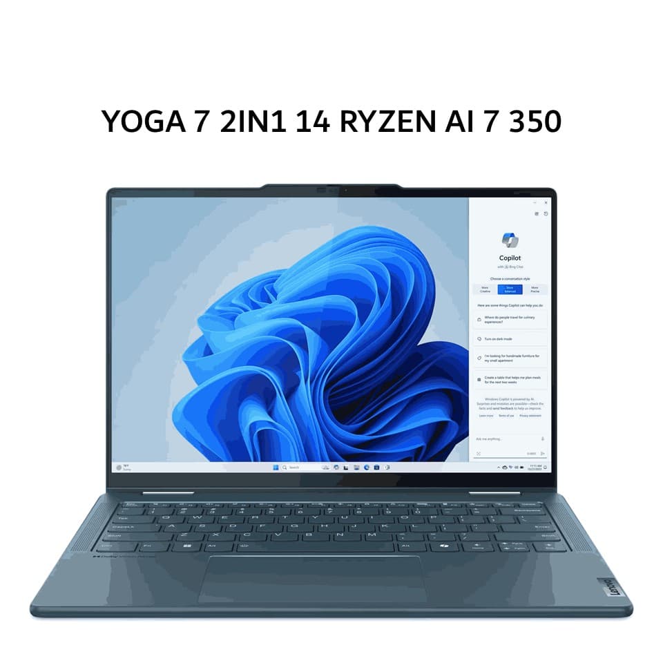 LENOVO YOGA 7 2IN1 14 RYZEN AI 7 350 16GB 1TB W11+OHS+M365B 14.0WUXGA OLED PEN SLEEVE 3Y PREM+3ADP TEAL -9UID