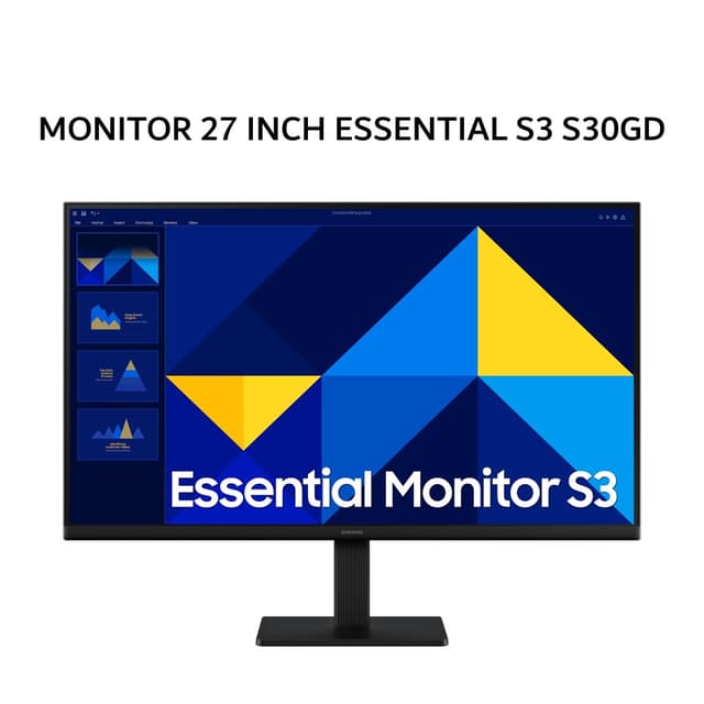 SAMSUNG MONITOR 27 INCH ESSENTIAL S3 S30GD IPS FHD 1080P 5MS 100HZ 1Y PART + 3Y SERVICE