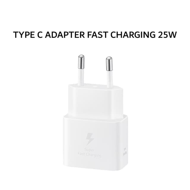 SAMSUNG TRAVEL TYPE C ADAPTER CHARGER FAST CHARGING 25W - PUTIH (GARANSI 6 BULAN)