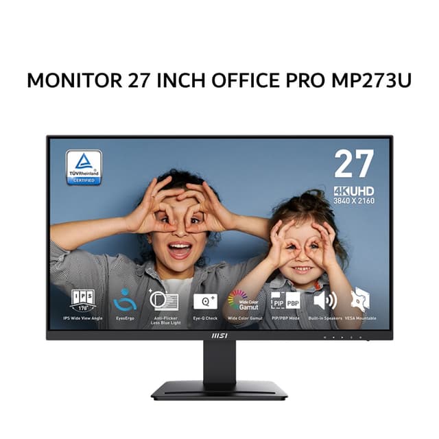 MSI MONITOR 27 INCH OFFICE PRO MP273U IPS UHD 4K 2160P 4MS 60HZ HDR SPEAKER 3Y