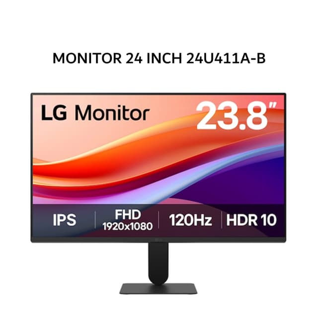 LG MONITOR 24 INCH 24U411A-B IPS FHD 1080P 1MS HDR 10 120HZ 4 SIDE BORDERLESS 3Y
