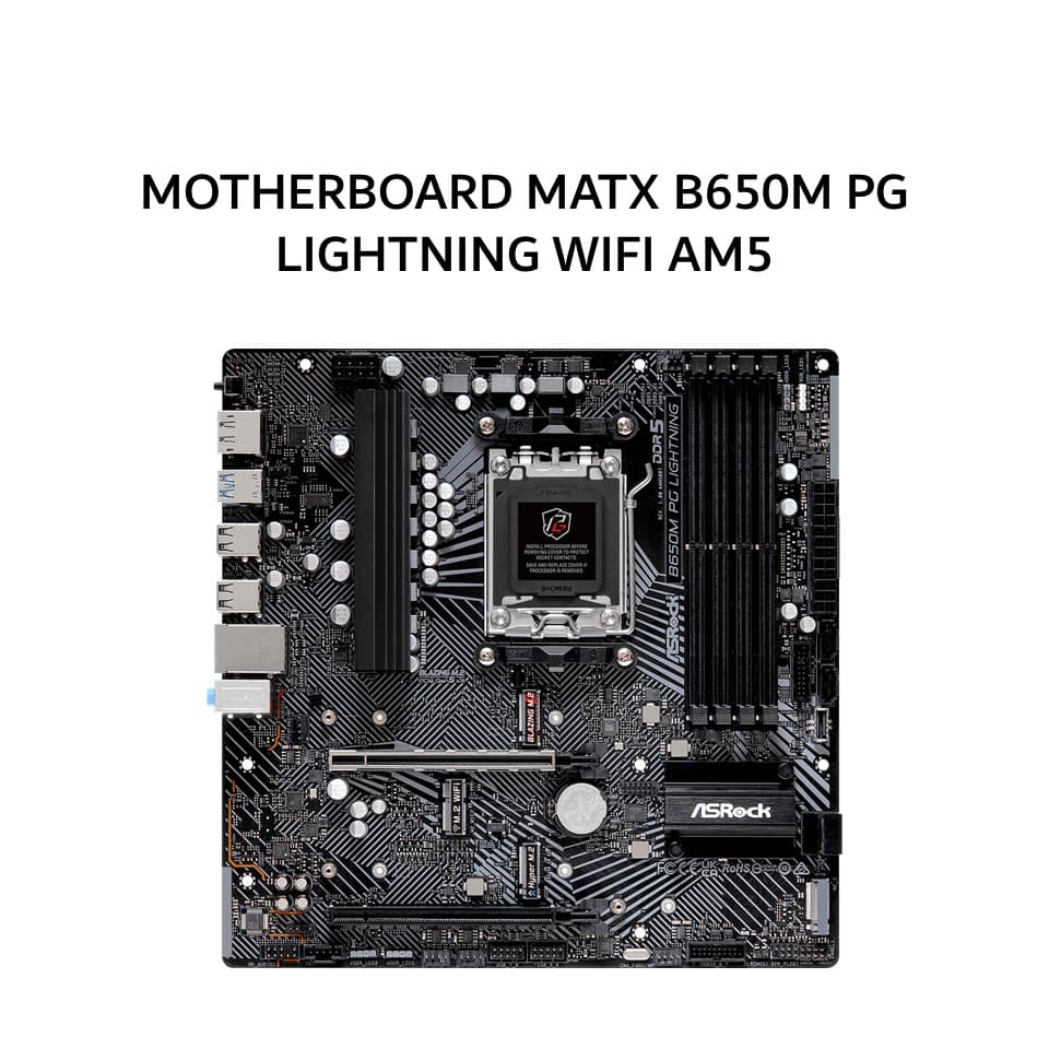 ASROCK MOTHERBOARD MATX B650M PG LIGHTNING WIFI DDR5 AM5 /AMD 3Y