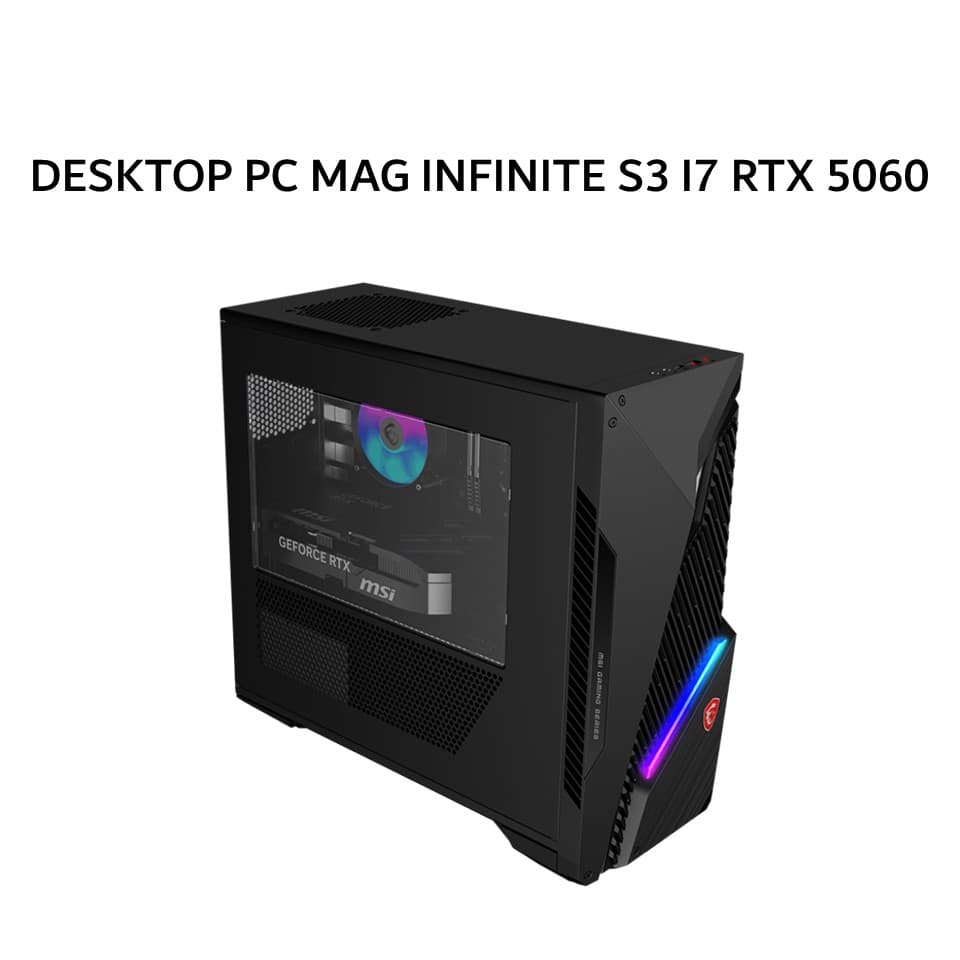 MSI DESKTOP PC MAG INFINITE S3 I7 14700F RTX 5060 8GB/ 16GB 1TB W11+OHS 3Y
