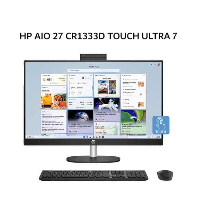 HP AIO 27 CR1333D TOUCH ULTRA 7 155U 16GB 1TB IRISXE W11+OHS+M365 27.0FHD IPS BLK