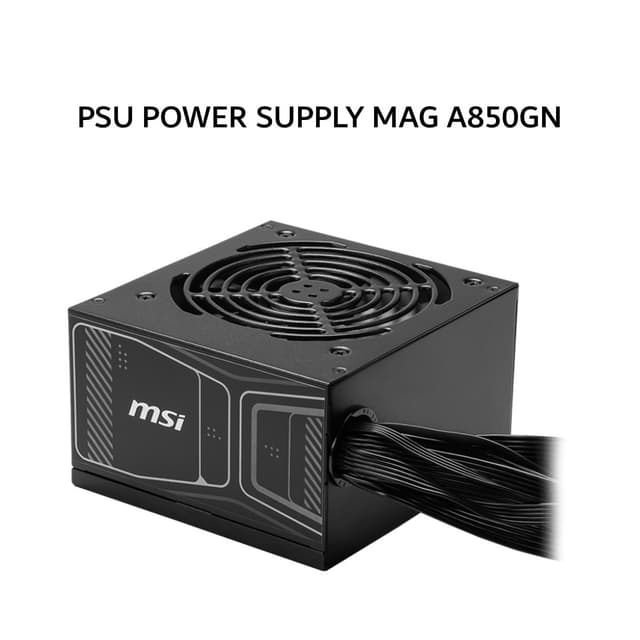 MSI PSU POWER SUPPLY MAG A850GN PCIE5 850W (80+ GOLD) ATX 3.0 PCIE 5.0 BLACK 5Y