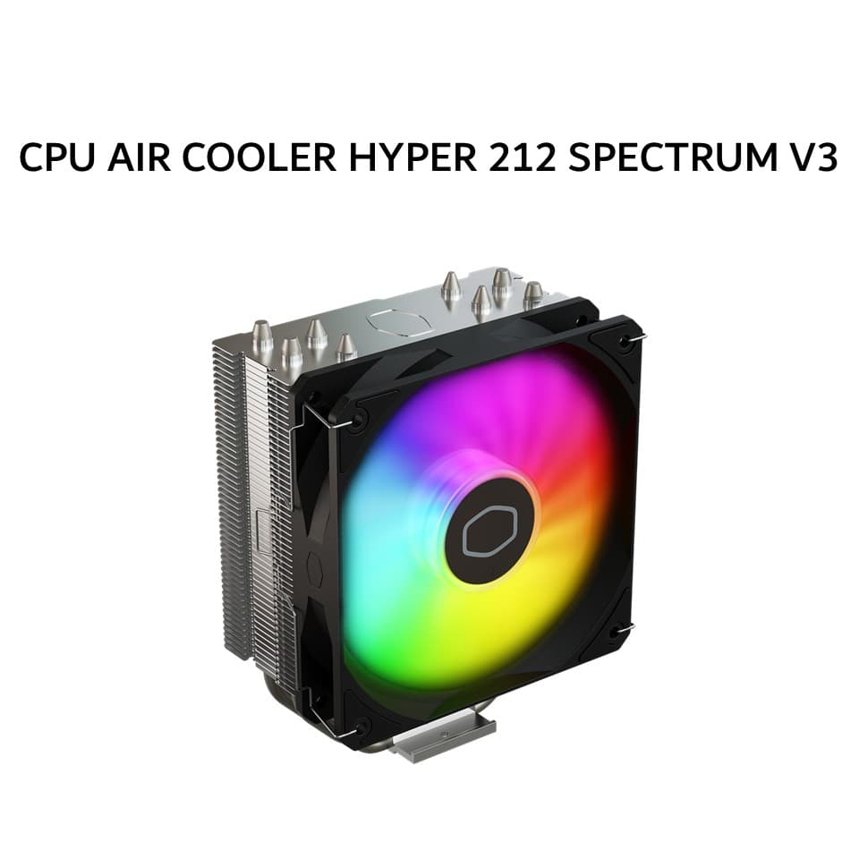 COOLER MASTER CPU AIR COOLER HYPER 212 SPECTRUM V3 (1X 120MM ARGB FAN + 4 HEATPIPES) BLACK 2Y