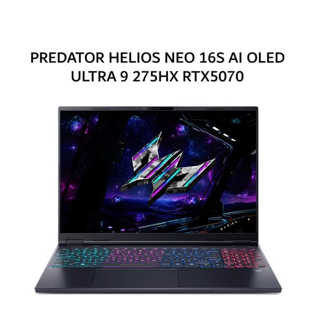ACER PREDATOR HELIOS NEO 16S AI OLED ULTRA 9 275HX RTX5070 8GB/ 32GB 1TB W11+OHS+M365B 16.0WQXGA 240HZ 4ZRGB
