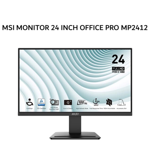 MSI MONITOR 24 INCH OFFICE PRO MP2412 VA FHD 1080P 1MS 100HZ 3Y