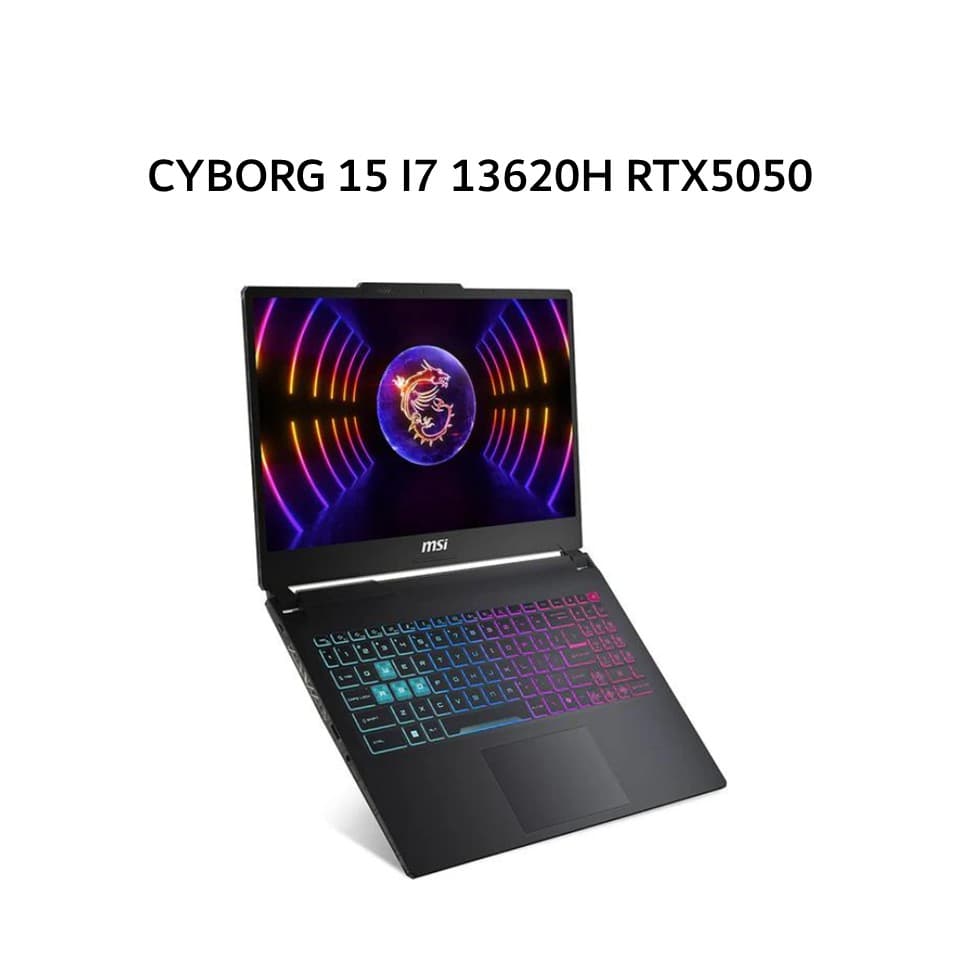MSI CYBORG 15 I7 13620H RTX5050 8GB/ 16GB 512GB W11+OHS 15.6FHD 144HZ 4ZRGB 2Y+ADP BLK -B13WEKG.481