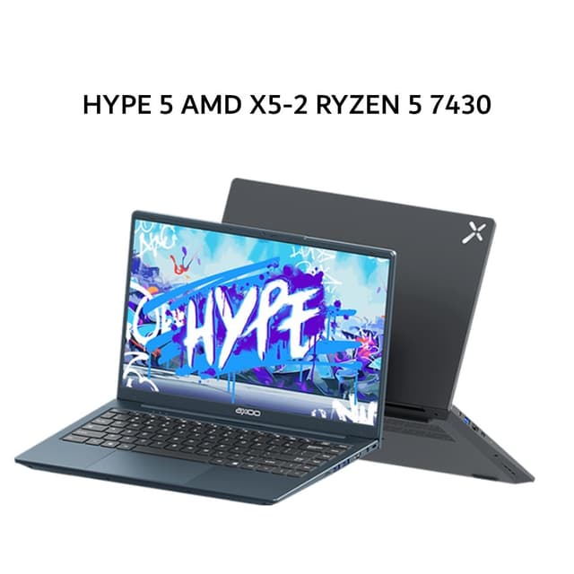 AXIOO HYPE 5 AMD X5-2 RYZEN 5 7430 8GB 256GB DOS 14.0FHD IPS BLIT GRY