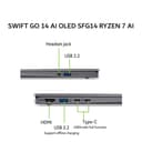 ACER SWIFT GO 14 AI OLED SFG14 RYZEN 7 AI 350 32GB 1TB W11+OHS+M365B 14.0 3K SLV -64.R3PS - Image 3
