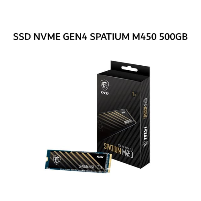 MSI SSD NVME GEN4 SPATIUM M450 500GB PCIE 4.0 M.2 2280 5Y - UP TO 3600 MB/S