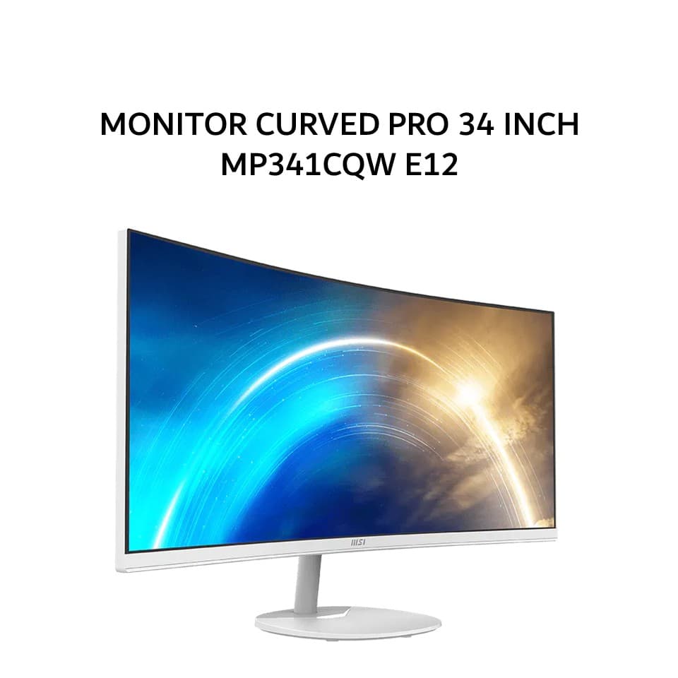 MSI MONITOR CURVED PRO 34 INCH MP341CQW E12 VA UWQHD 1440P 1MS 120HZ SPEAKER WHITE 3Y