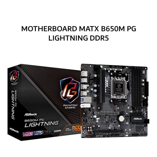 ASROCK MOTHERBOARD MATX B650M PG LIGHTNING DDR5 AM5 /AMD 3Y