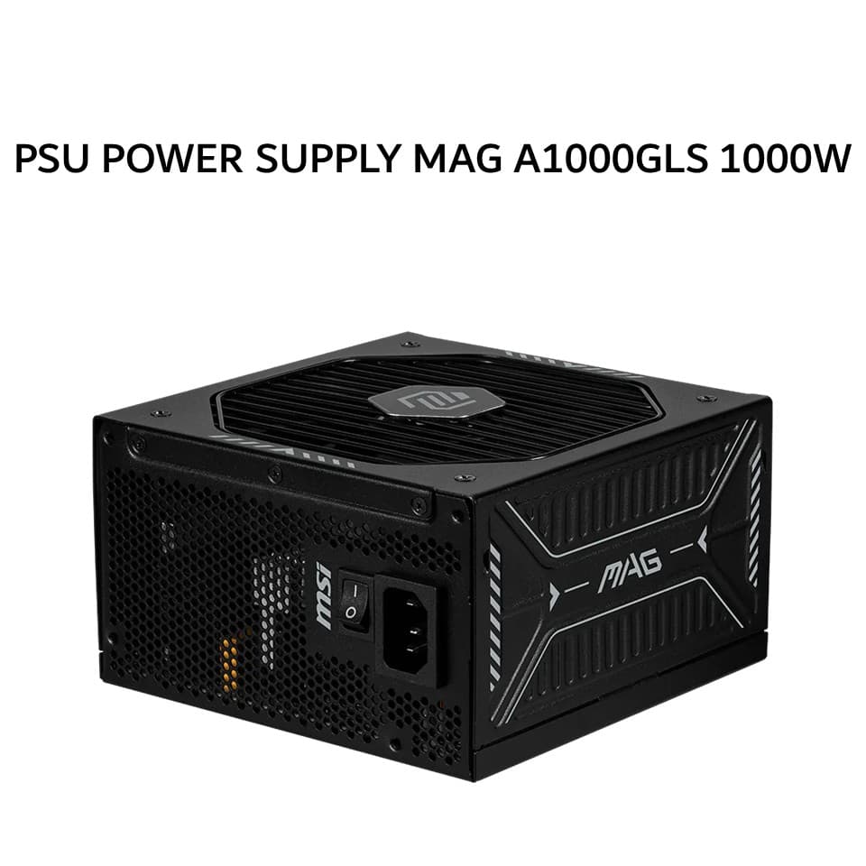 MSI PSU POWER SUPPLY MAG A1000GLS 1000W PCIE5 (80+ GOLD) FULLY MODULAR ATX 3.1 PCIE 5.1 BLACK 7Y