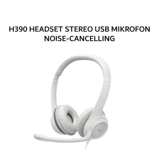 LOGITECH H390 HEADSET STEREO USB MIKROFON NOISE-CANCELLING - OFF WHITE