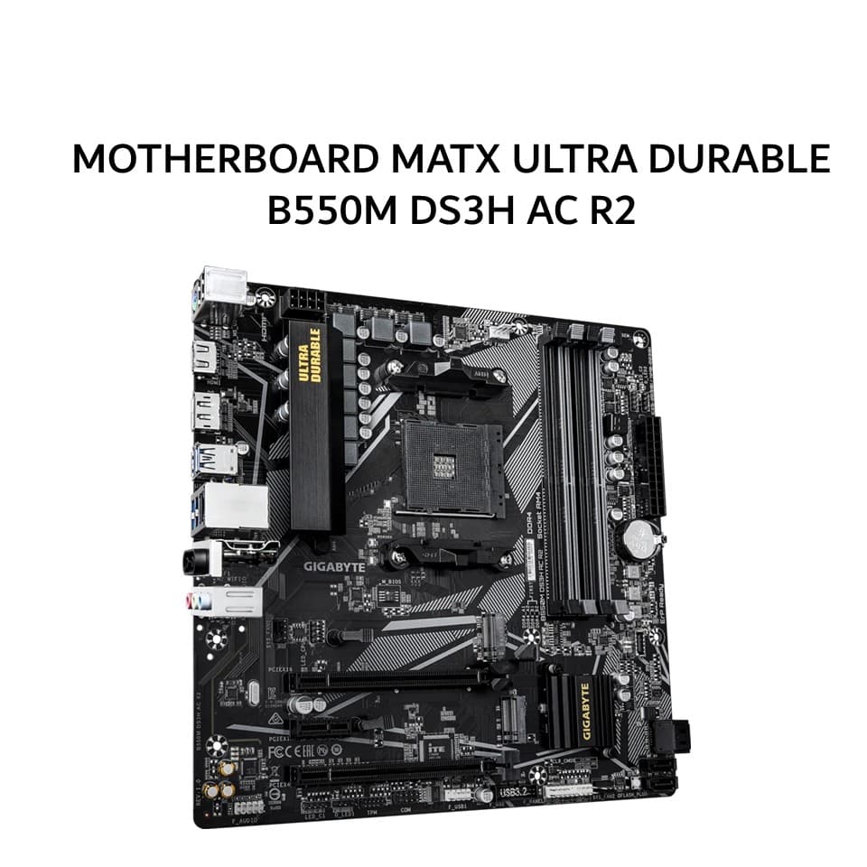 GIGABYTE MOTHERBOARD MATX ULTRA DURABLE B550M DS3H AC R2 DDR4 AM4 /AMD 3Y