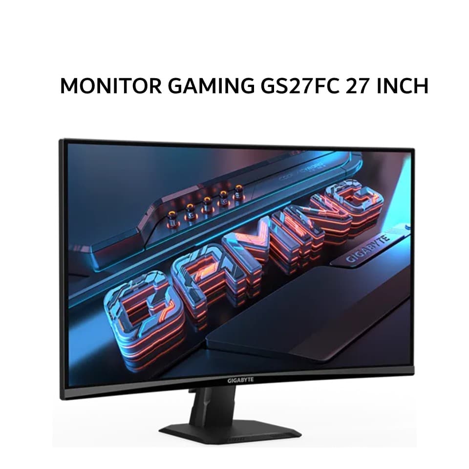 GIGABYTE MONITOR GAMING GS27FC 27 INCH VA 1500R FHD 1080P 1MS 180HZ HDR TILT 3Y
