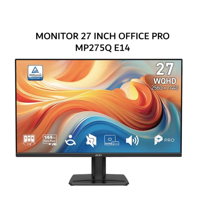 MSI MONITOR 27 INCH OFFICE PRO MP275Q E14 IPS WQHD 2K 1440P 1MS 144HZ HDR READY SPEAKER 3Y