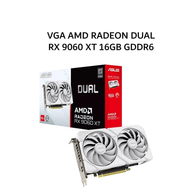 ASUS VGA AMD RADEON DUAL RX 9060 XT 16GB GDDR6 WHITE 3Y