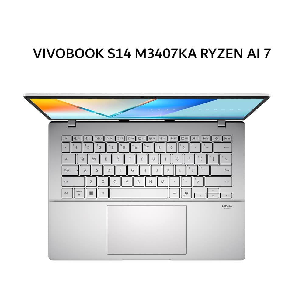 ASUS VIVOBOOK S14 M3407KA RYZEN AI 7 350 16GB 1TB W11+OHS+M365B 14.0WUXGA SLV 3Y -OLED7112M