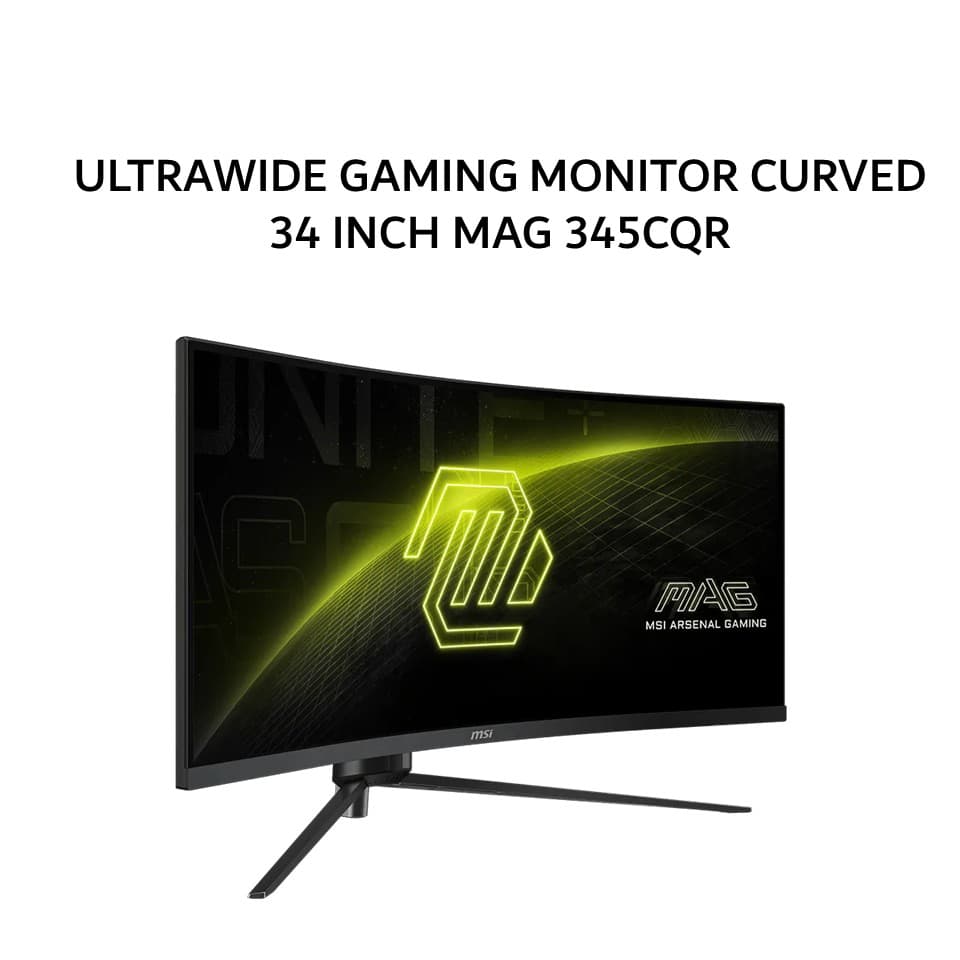 MSI ULTRAWIDE GAMING MONITOR CURVED 34 INCH MAG 345CQR / MAG345CQR UL VA 1000R UWQHD 2K 1440P 1MS 180HZ HDR 3Y