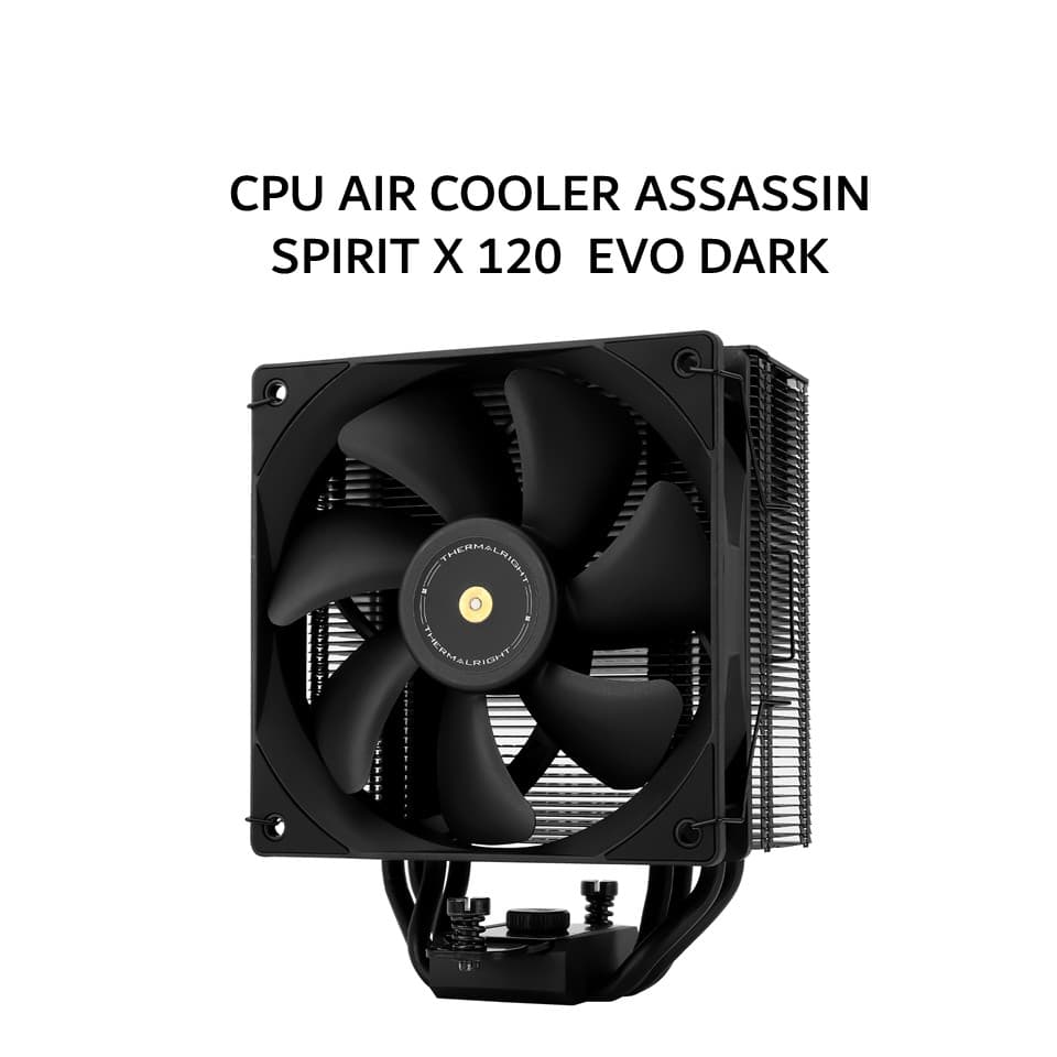 THERMALRIGHT CPU AIR COOLER ASSASSIN SPIRIT X 120  EVO DARK (1X 120MM BLACK FAN + 4X HEATPIPES ) BLACK 3Y