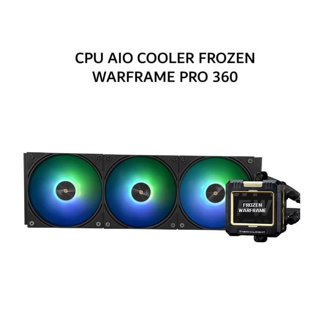 THERMALRIGHT CPU AIO COOLER FROZEN WARFRAME PRO 360 (360MM RADIATOR + 3X 120MM ARGB FANS + 2.73 INCH LCD DISPLAY) BLACK 5Y