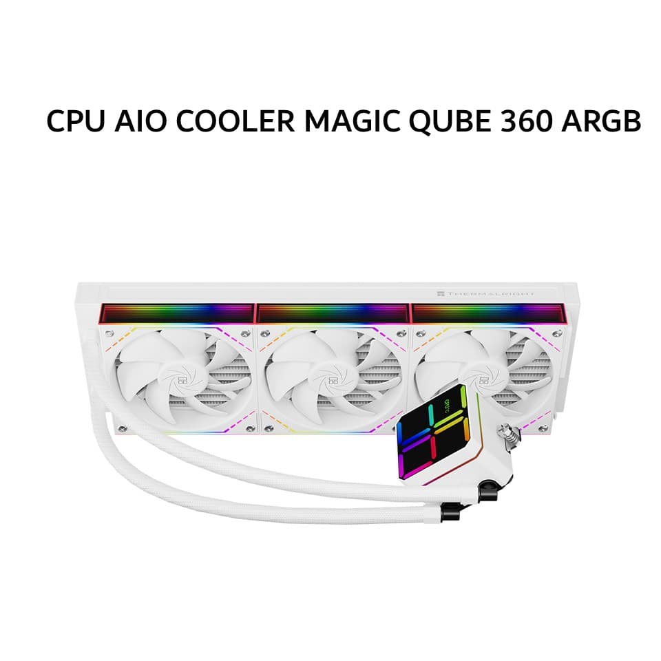 THERMALRIGHT CPU AIO COOLER MAGIC QUBE 360 ARGB (360MM RADIATOR + 3X 120MM ARGB FANS + DIGITAL DISPLAY) WHITE 3Y